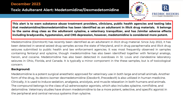 Medetomidine Public Health Alert